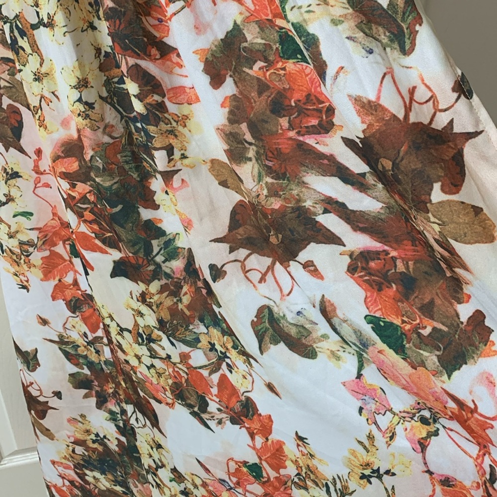 🌷3 for$25🌷PrettyLittleThing, US 4, Orange Yellow & Brown Floral Maxi Dress, NWT - Picture 6 of 10
